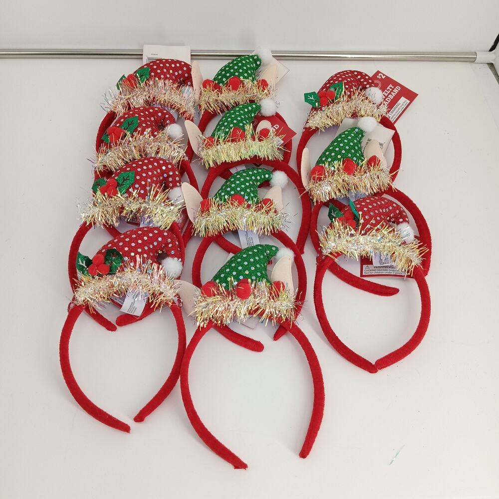11X Headband Christmas Novelty One Size Holiday Style New Lot